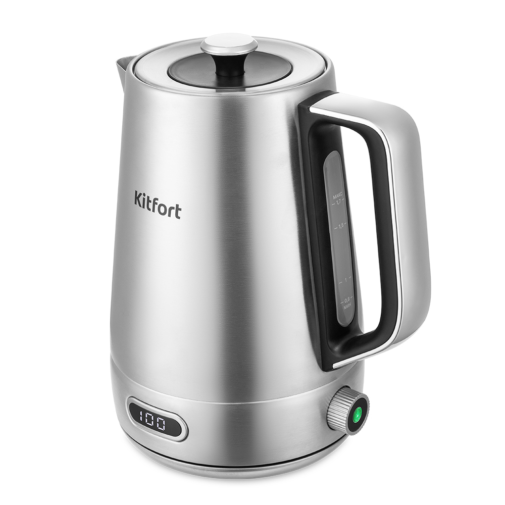 Изображение товара Электрический чайник Kitfort КТ-6182 1.7 л нержавеющая сталь цифровой дисплей