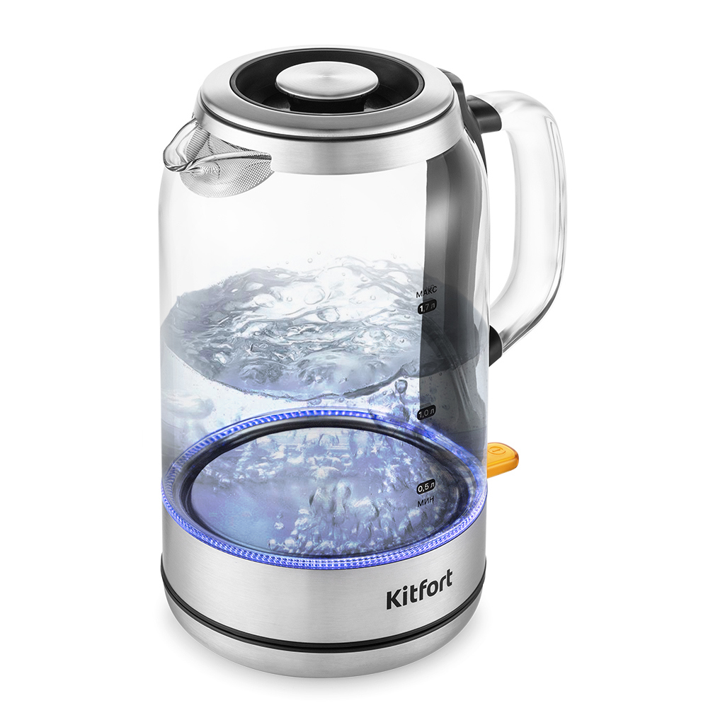 Изображение товара Электрический чайник Kitfort КТ-6193 1.7 л стекло металл серебристый
