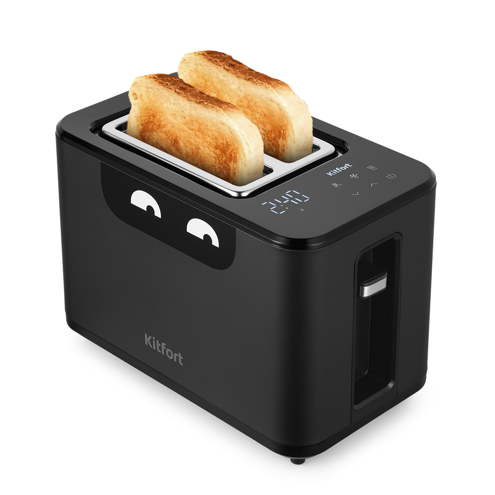 Изображение товара Тостер Kitfort КТ-4083 черный 2 слота сенсорное управление и функции разморозки
