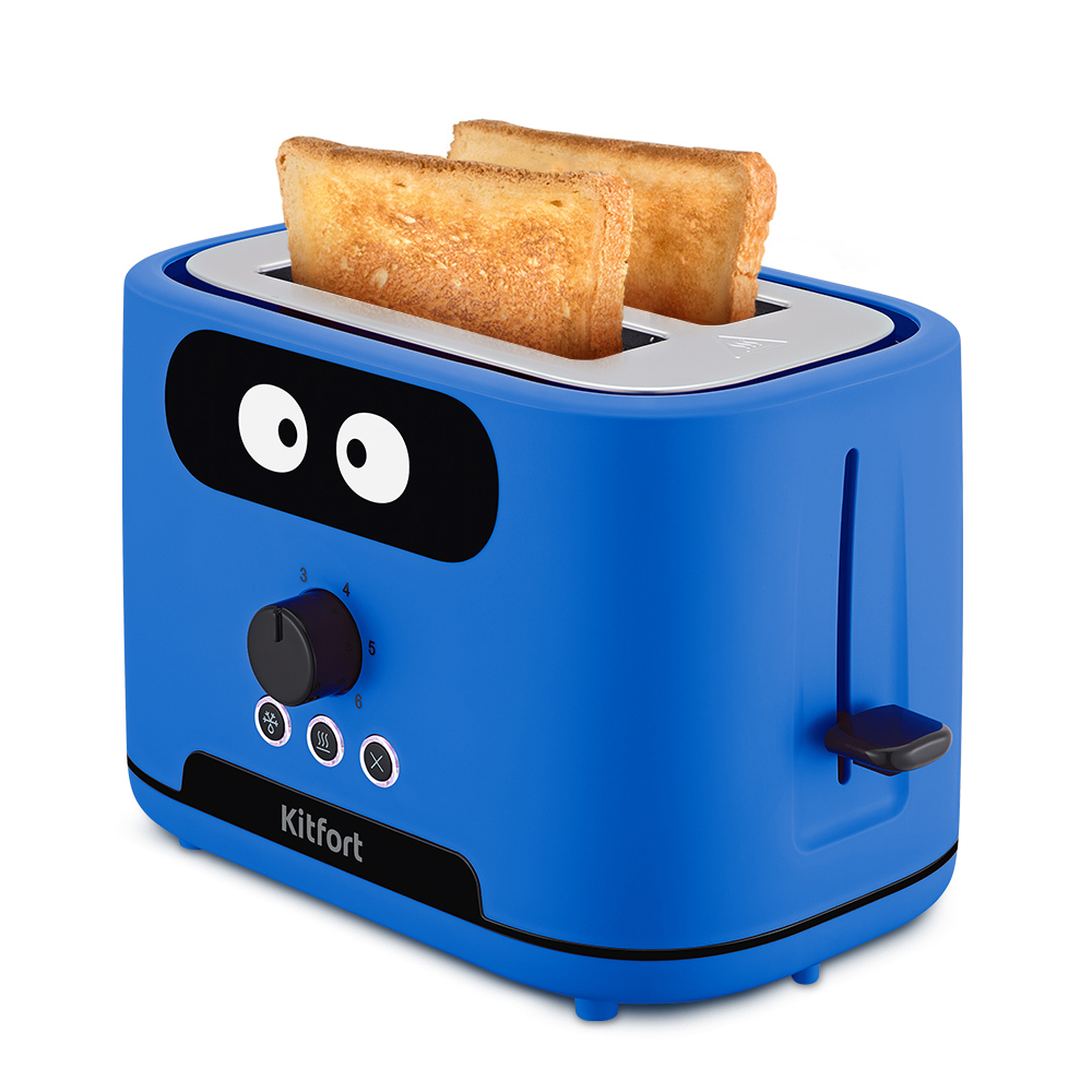 Изображение товара Тостер Kitfort КТ-4093-3 синий 2 слота автоматическое поднятие разморозка