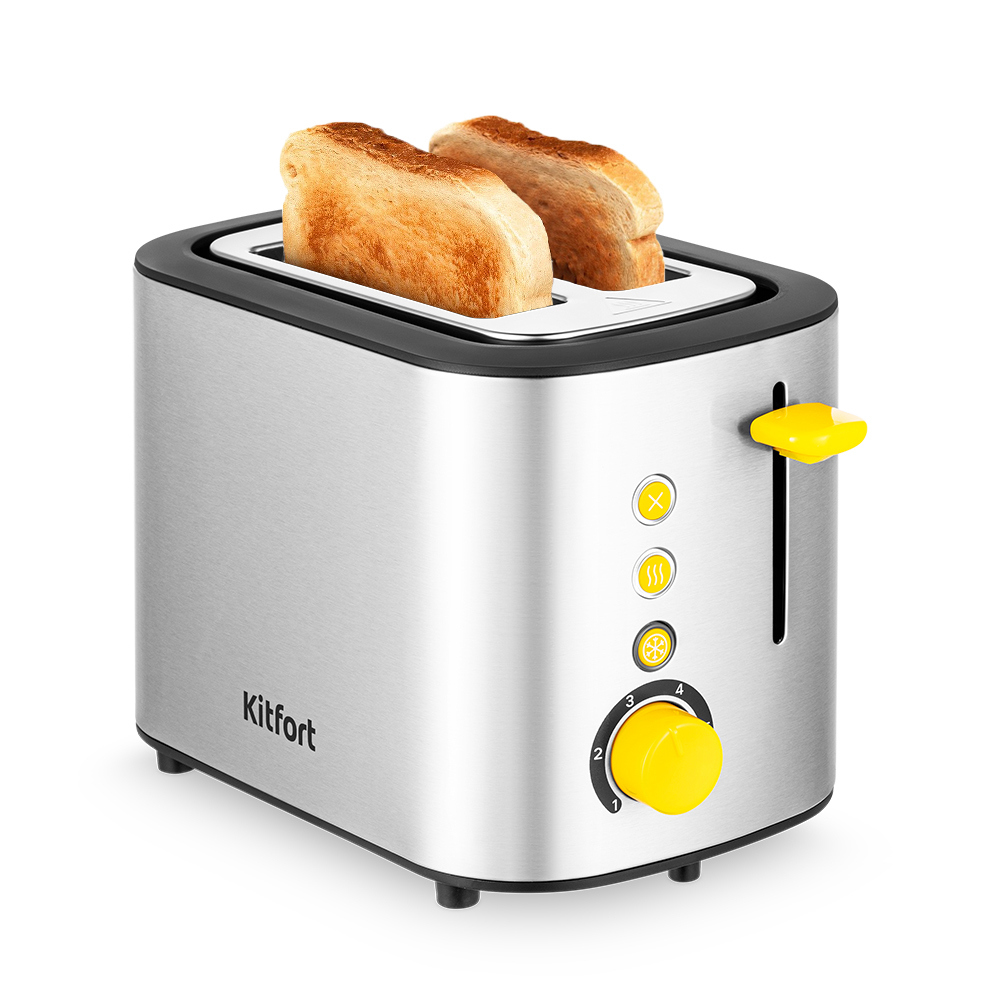 Изображение товара Электрический тостер Kitfort КТ-6027 для равномерной поджарки хлеба серебристый