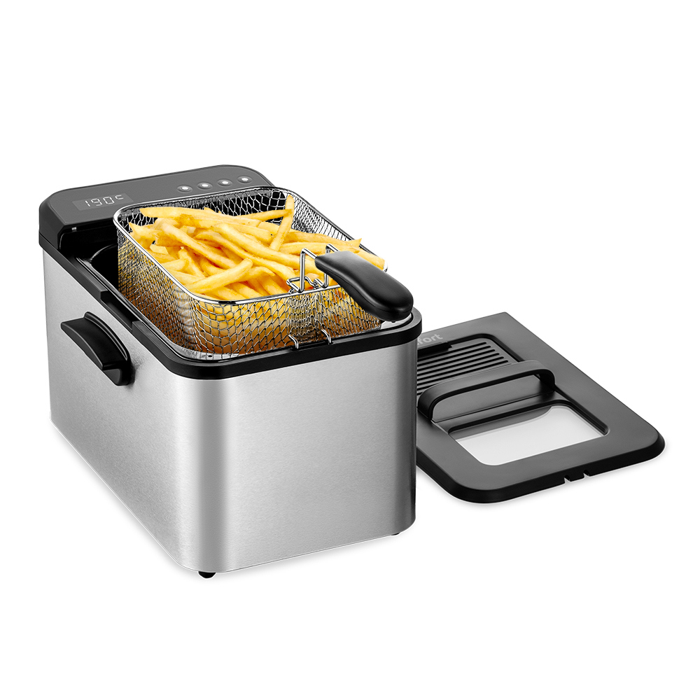 Изображение товара Электрическая фритюрница Kitfort КТ-4078 3270 Вт 7.6 л серебристая