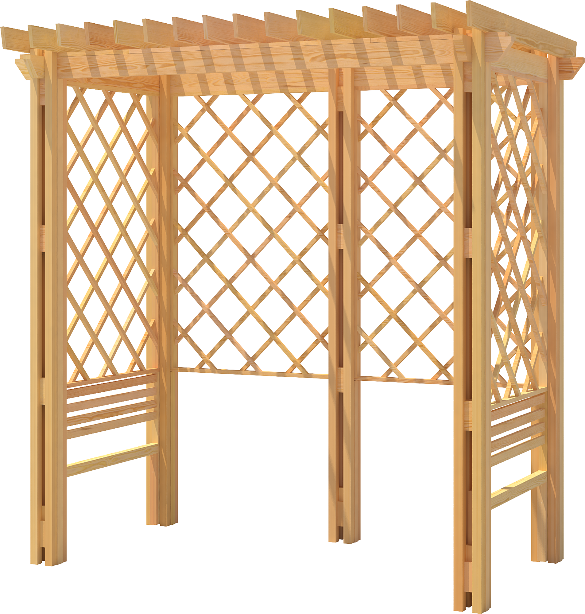Изображение товара Пергола садовая Мечта садовника из дерева 1.43x2.2x2.33 м желтая Россия