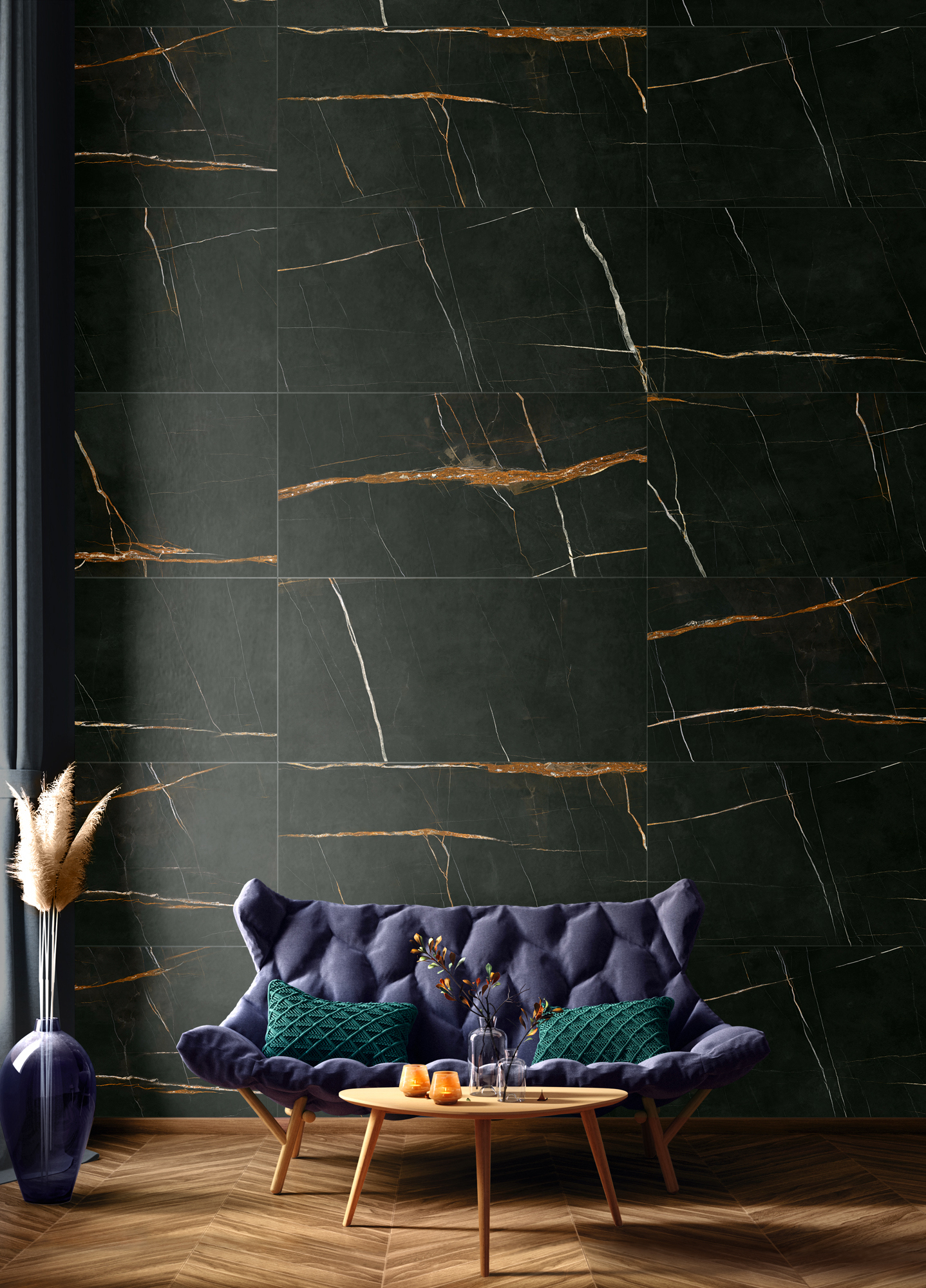 Изображение товара Керамогранит Idalgo home 60x120 черный крупноформатный для пола и стен