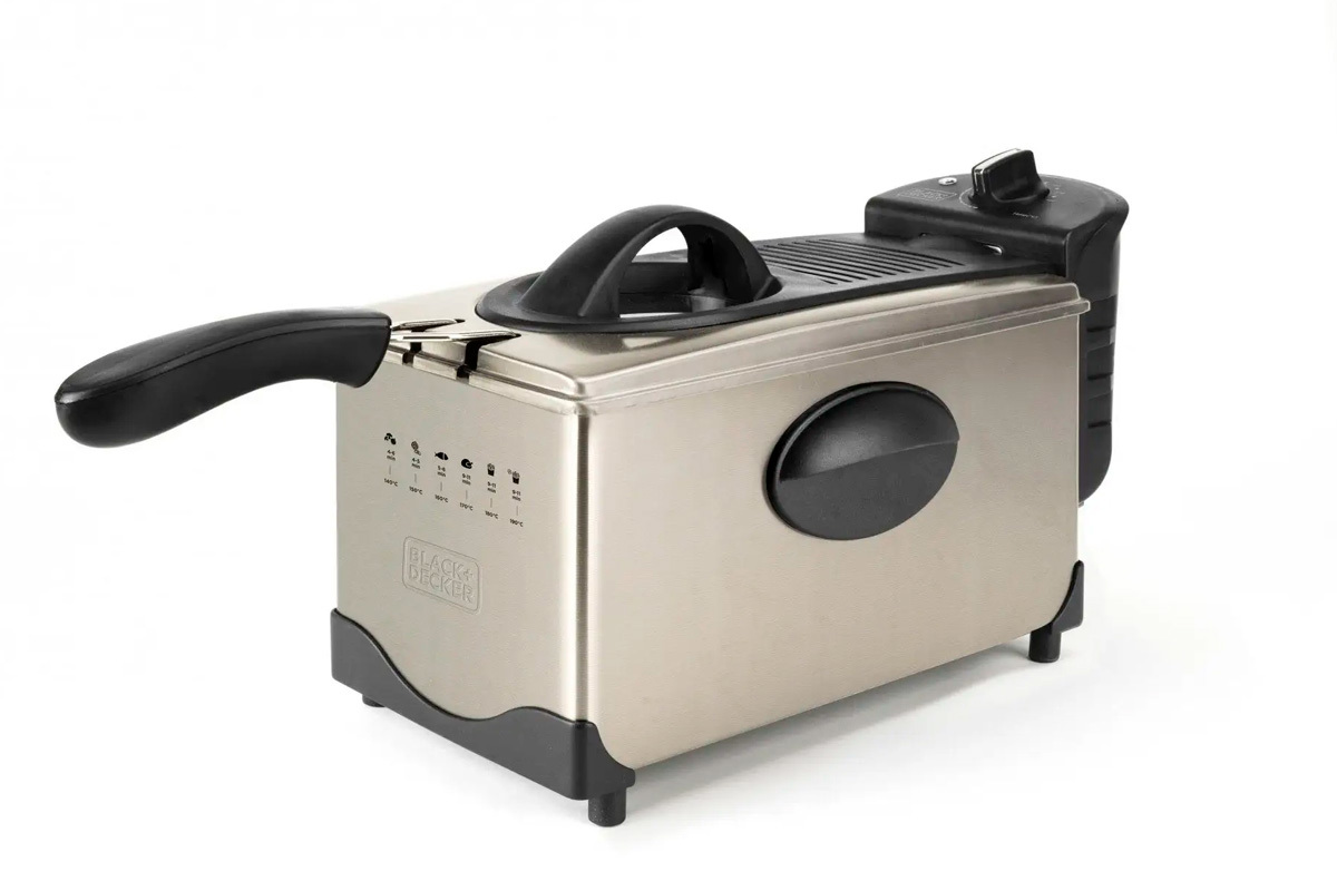 Изображение товара Электрическая фритюрница Black + Decker BXDF2100E 3л серебристая для жарки и приготовления блюд