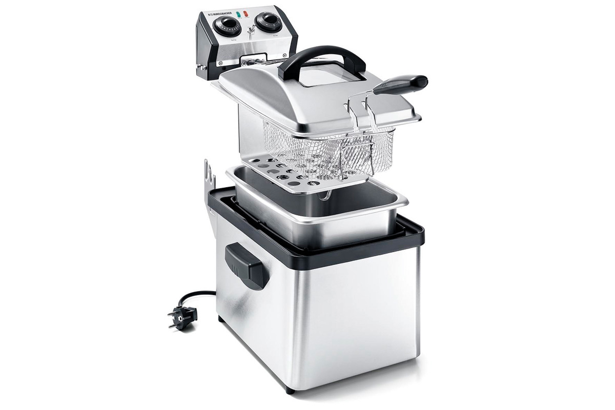 Изображение товара Электрическая фритюрница Rommelsbacher FRP 2135/E 3.5 л нержавейка управление до 190°C
