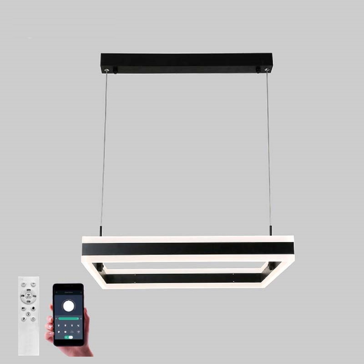 Изображение товара Люстра светодиодная подвесная Estares Stella black/white 100Вт с пультом управления