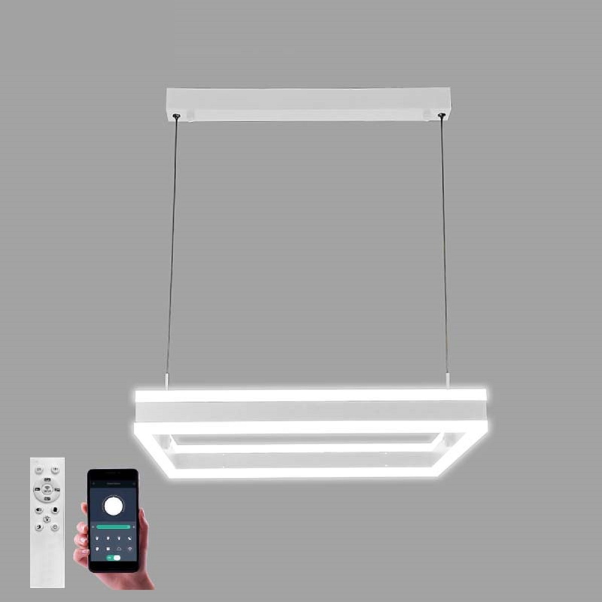 Изображение товара Люстра подвесная Estares Stella white/white с пультом для освещения до 25 м²