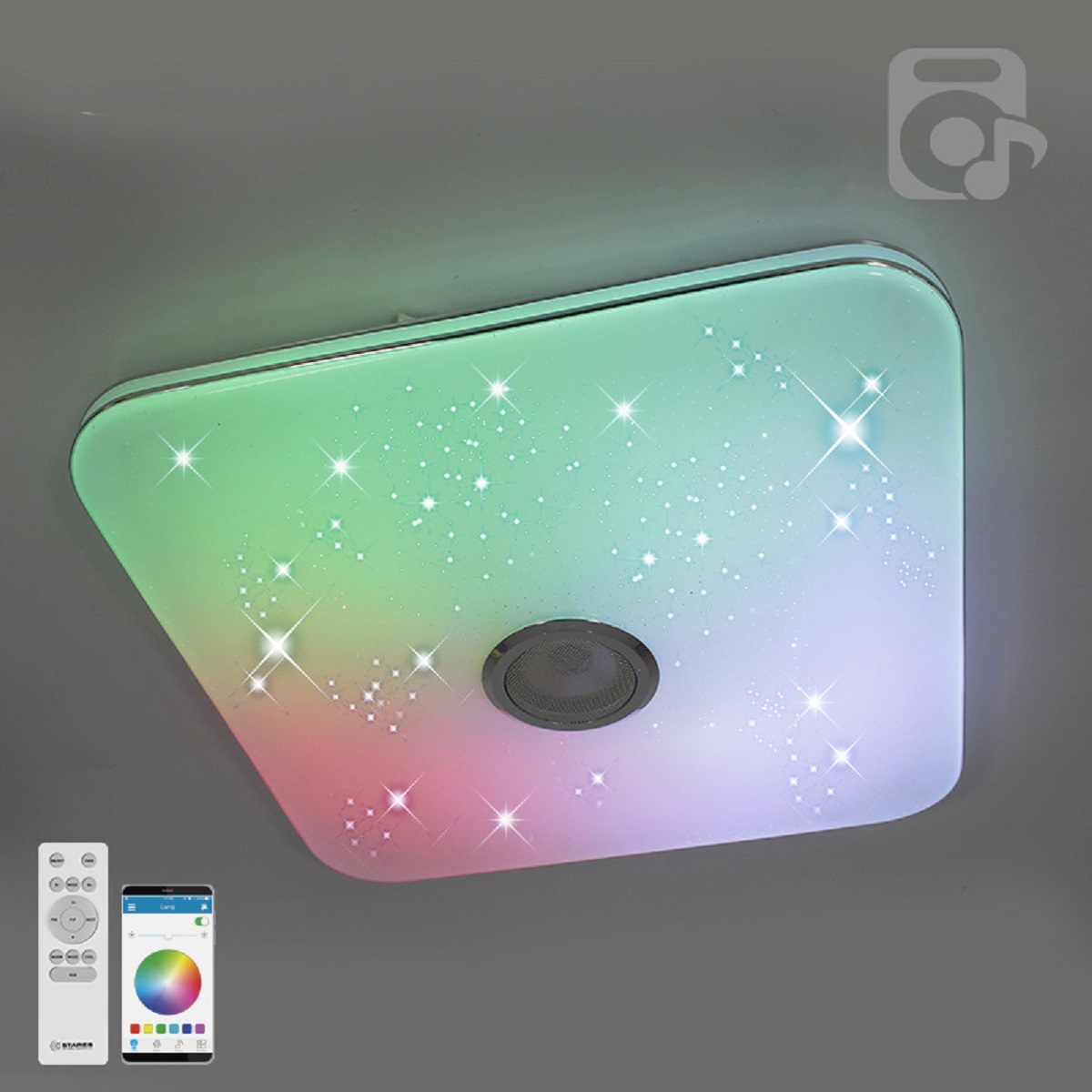 Изображение товара Настенно-потолочный светодиодный светильник с Bluetooth колонкой ESTARES a-play 80W RGB IP20