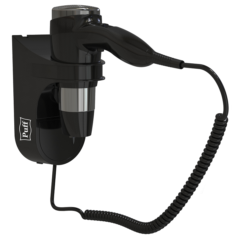 Изображение товара Фен для волос настенный Puff-1600BL 405.01 цвет черный