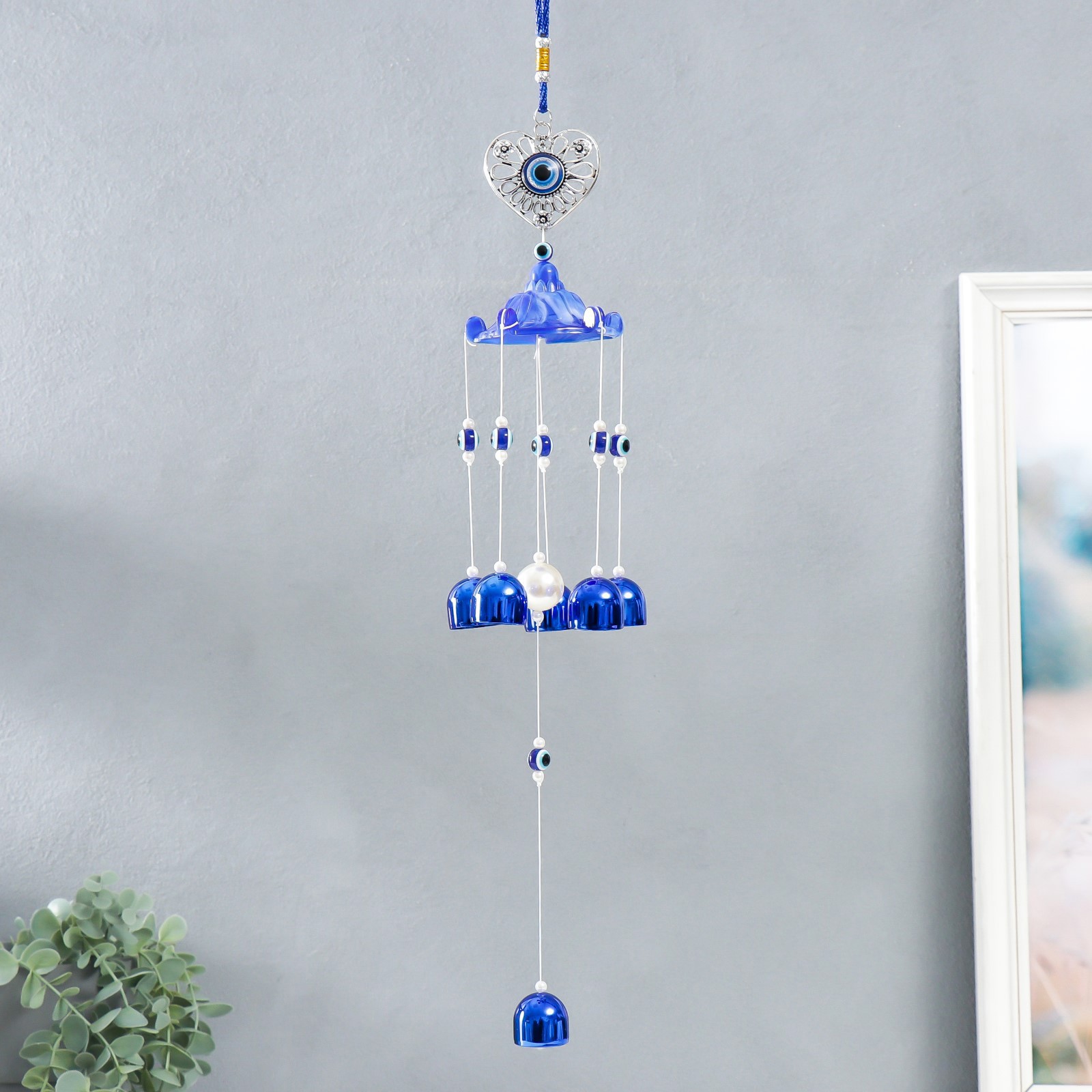 Изображение товара Музыка ветра "Ажурное сердце" от сглаза 6 колокольчиков 43 см