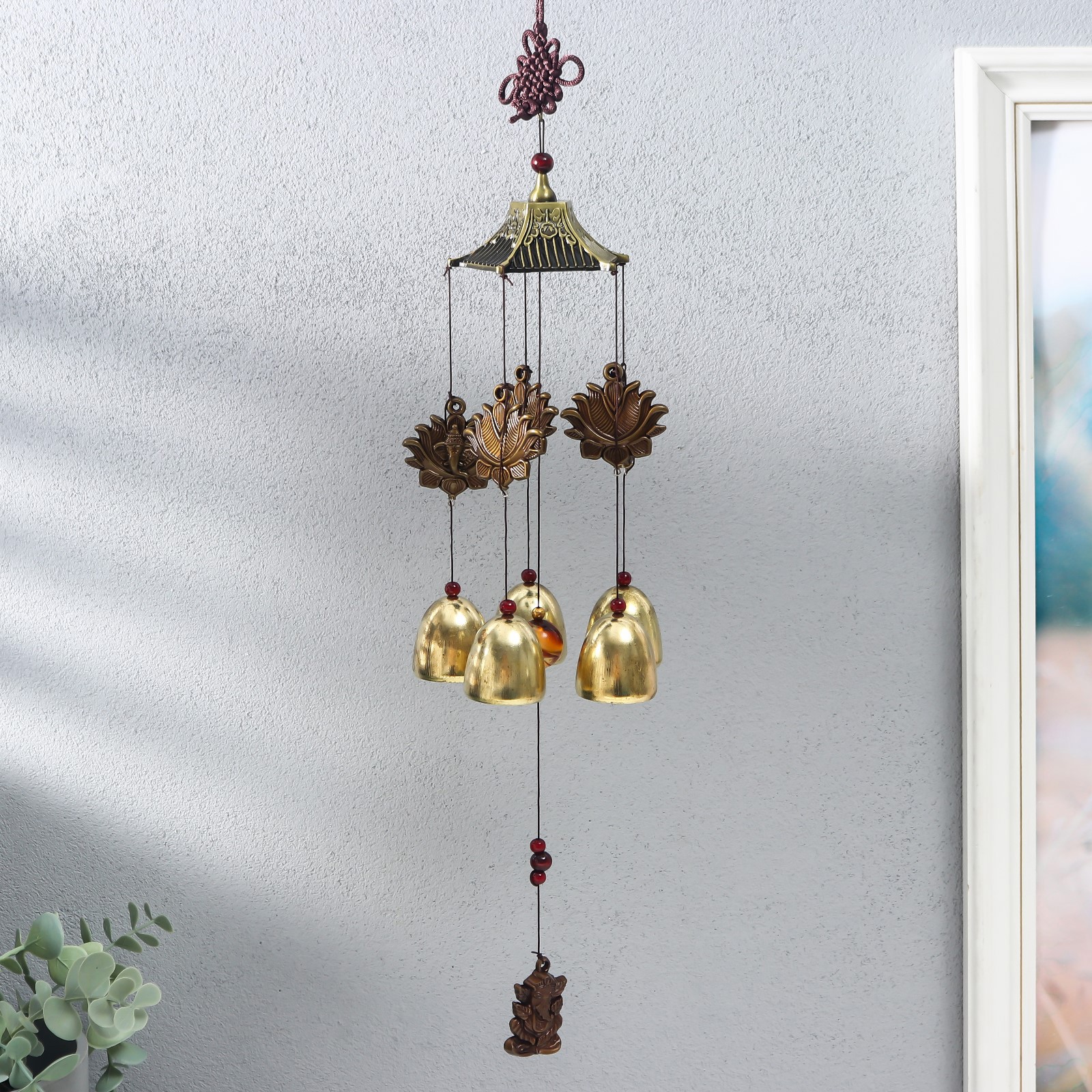 Изображение товара Музыка ветра Ганеша 5 колокольчиков 48 см