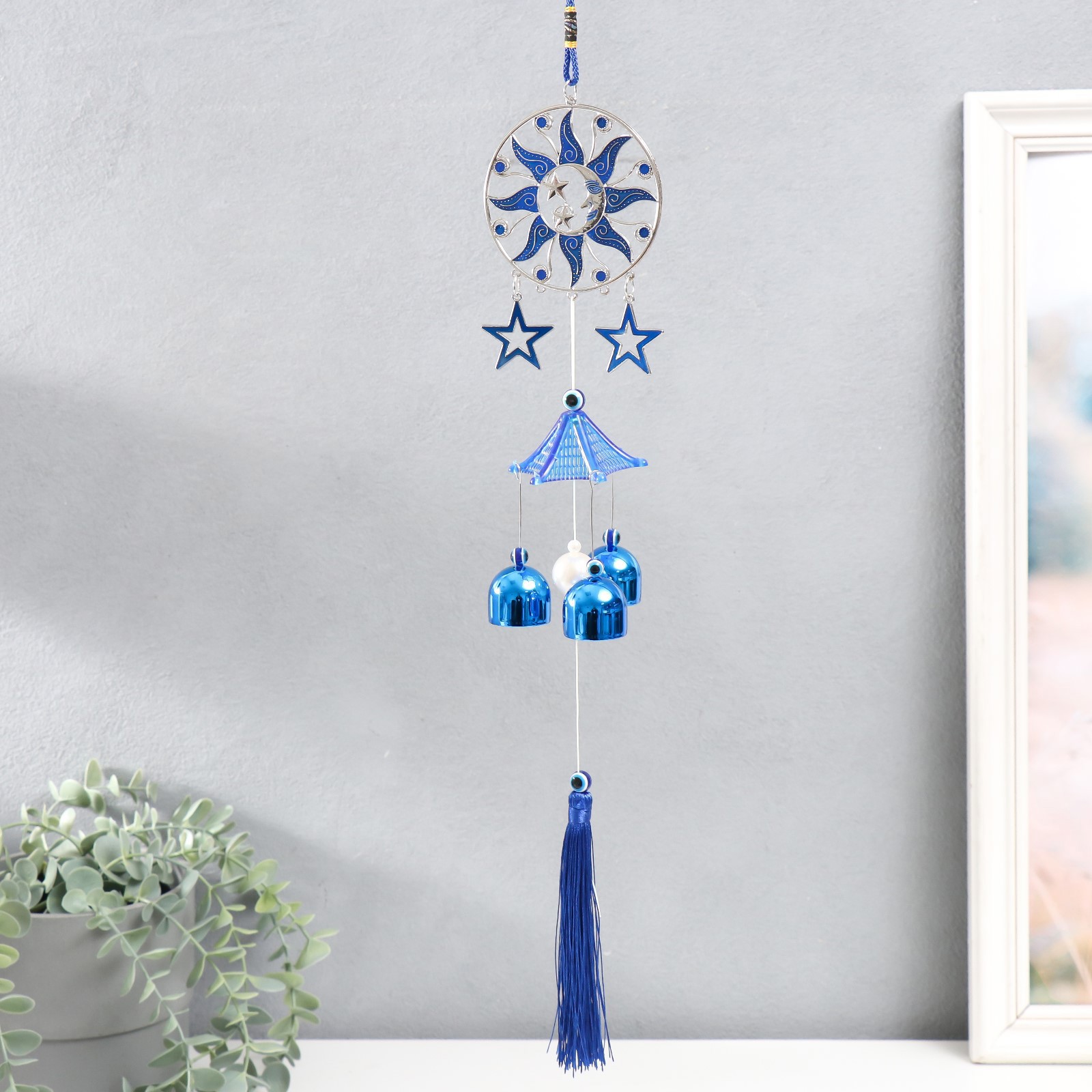 Изображение товара Музыка ветра с кисточкой и колокольчиками 43 см