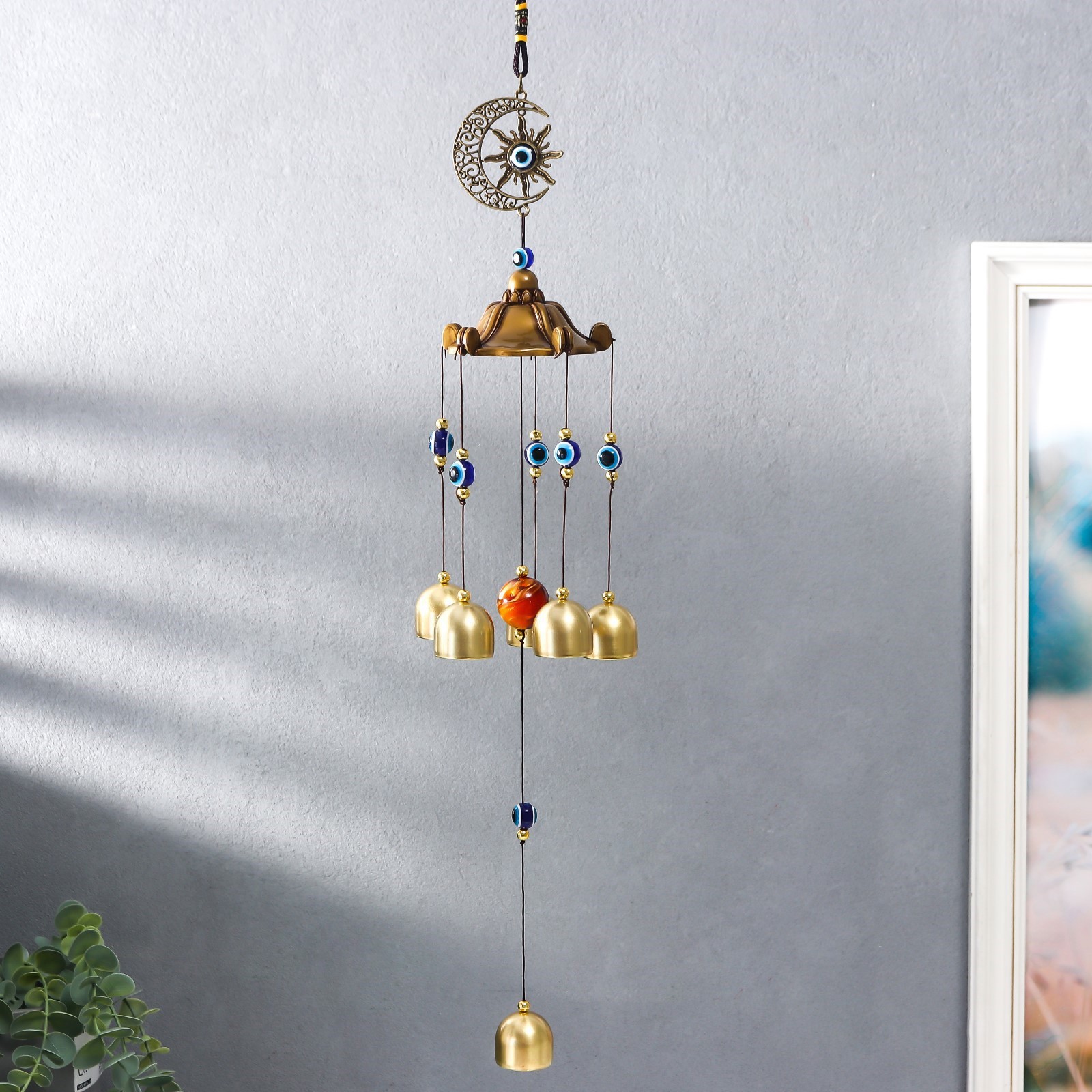 Изображение товара Музыка ветра Месяц и Солнце Гармония и баланс от сглаза 6 колокольчиков 45x8x8 см 788381