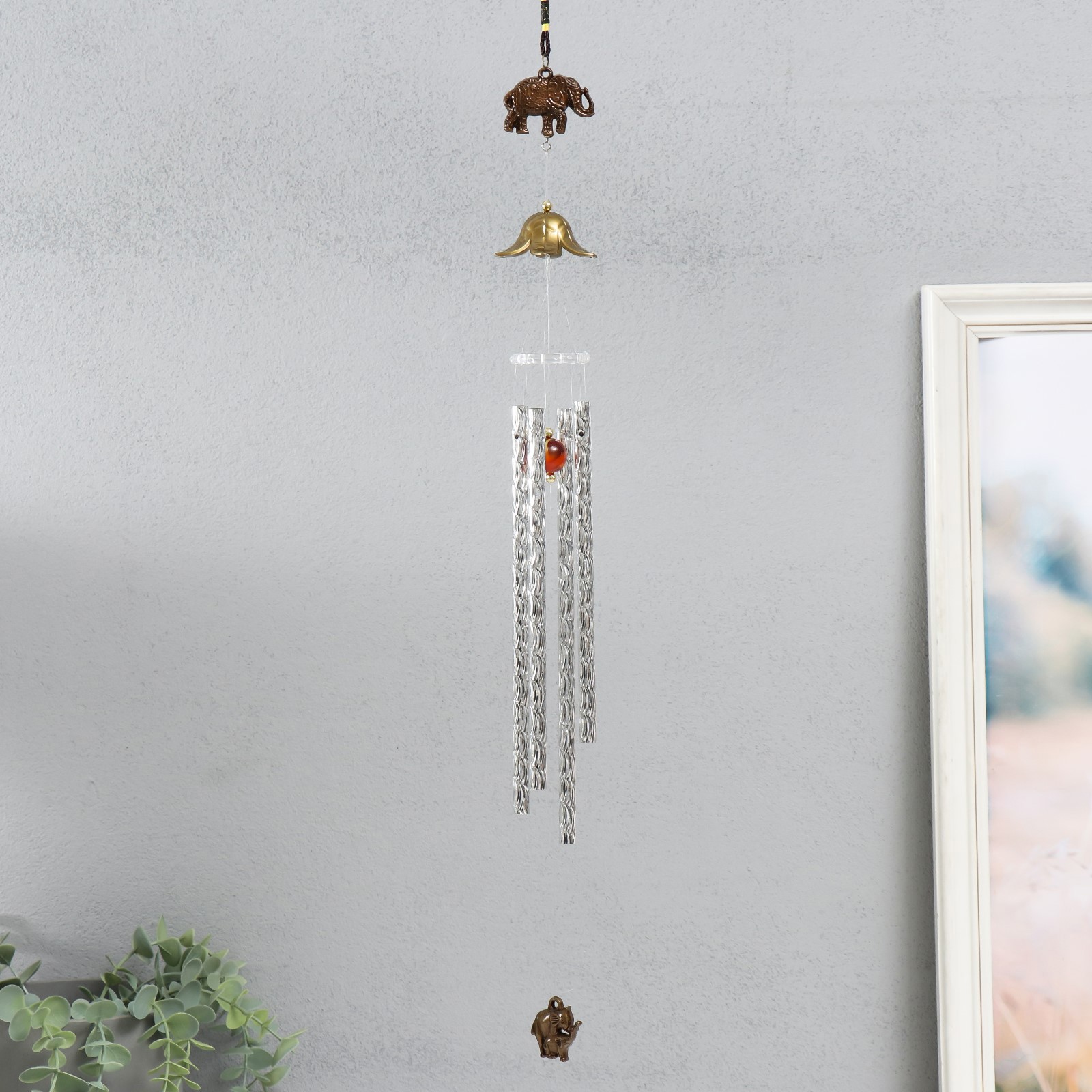 Изображение товара Музыка ветра Слоны 4 трубочки 57 см — декоративный талисман