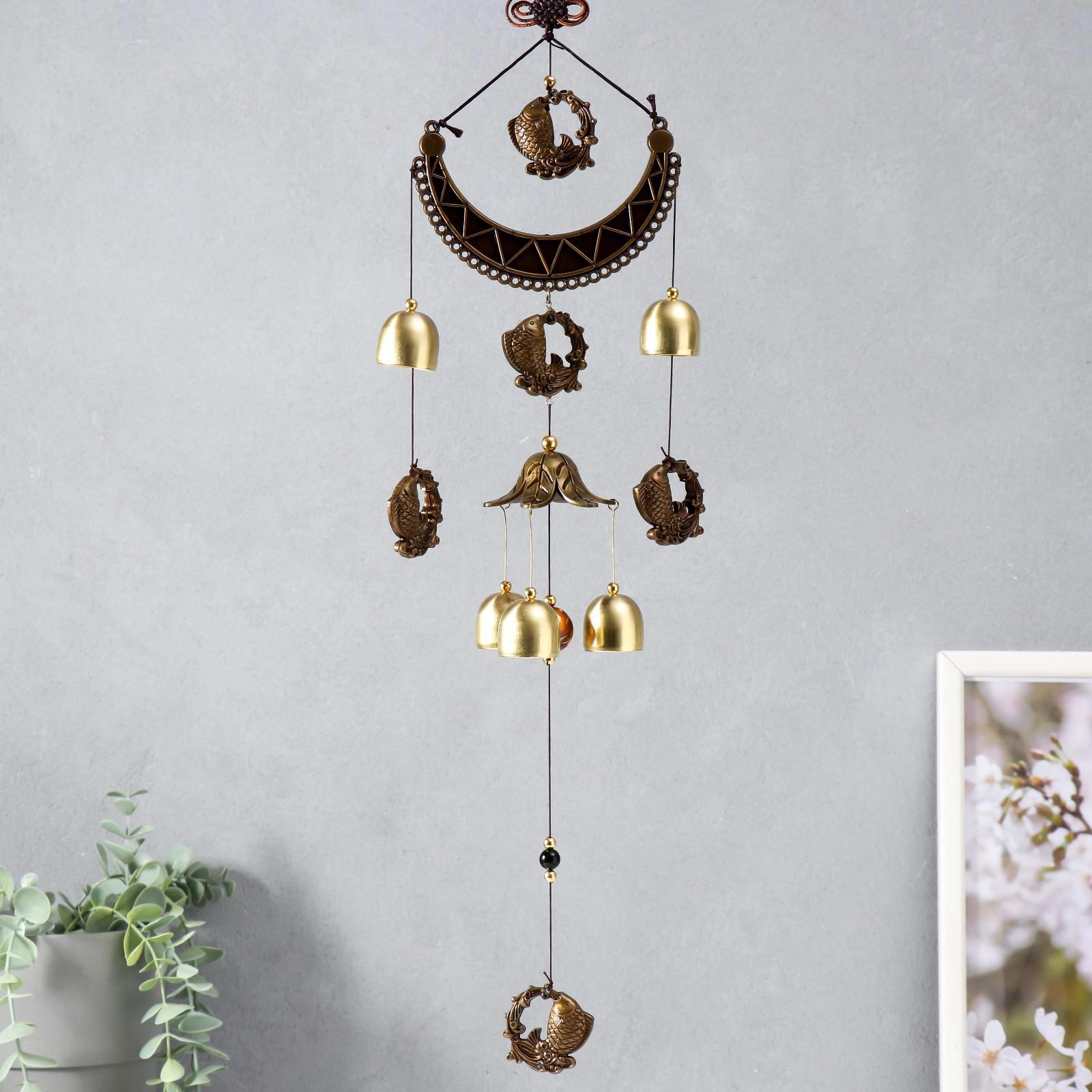 Изображение товара Музыка ветра "Карп и ожерелье" 5 колокольчиков 64 см