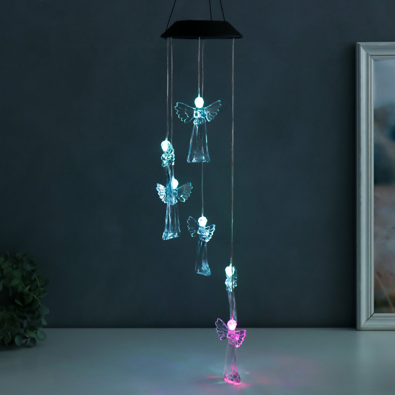 Изображение товара Музыка ветра с подсветкой от солнечной батареи "Ангелы" 13x13x55 см