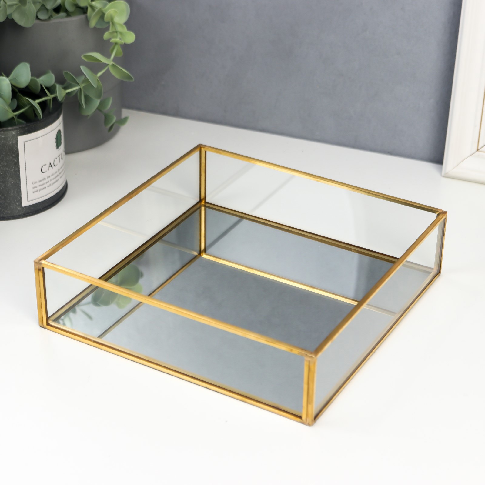 Изображение товара Подставка интерьерная с зеркалом "Квадрат" 5x20x20 см