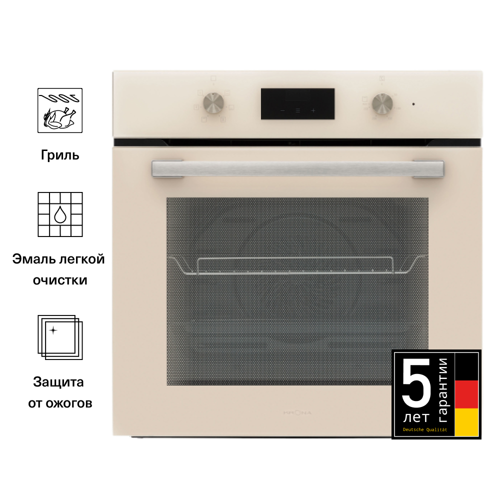 Изображение товара Электрический встраиваемый духовой шкаф Krona Magnete 60 iv с 6 режимами и грилем