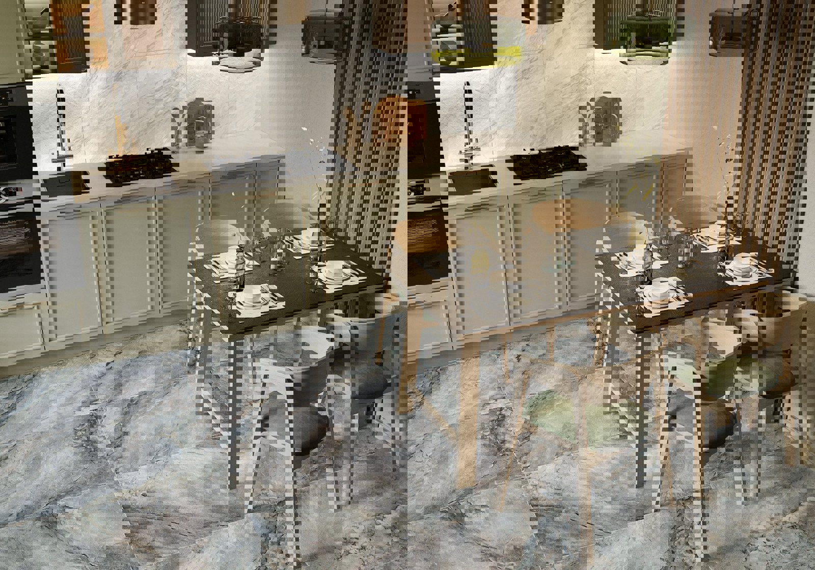 Изображение товара Керамогранит ALMA CERAMICA GFU57VLC70L 57x57 см темно-серый мрамор