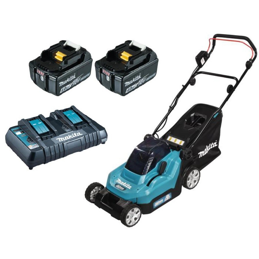 Изображение товара Электрическая газонокосилка Makita DLM382PM2 1200 Вт 40 см с складной рукояткой