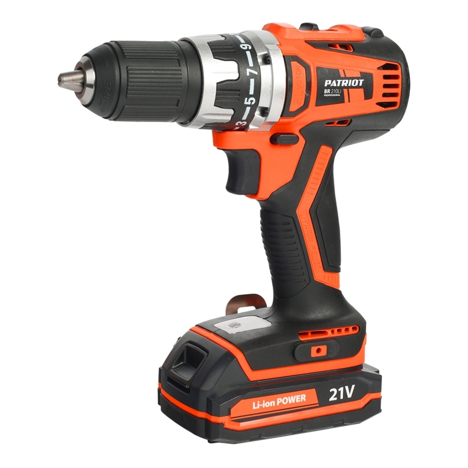 Изображение товара Дрель-шуруповерт аккумуляторная бесщёточная Patriot BR 210Li, 21 В Li-Ion 2x2 Ач Изображение товара Дрель-шуруповерт аккумуляторная бесщёточная Patriot BR 210Li, 21 В Li-Ion 2x2 Ач