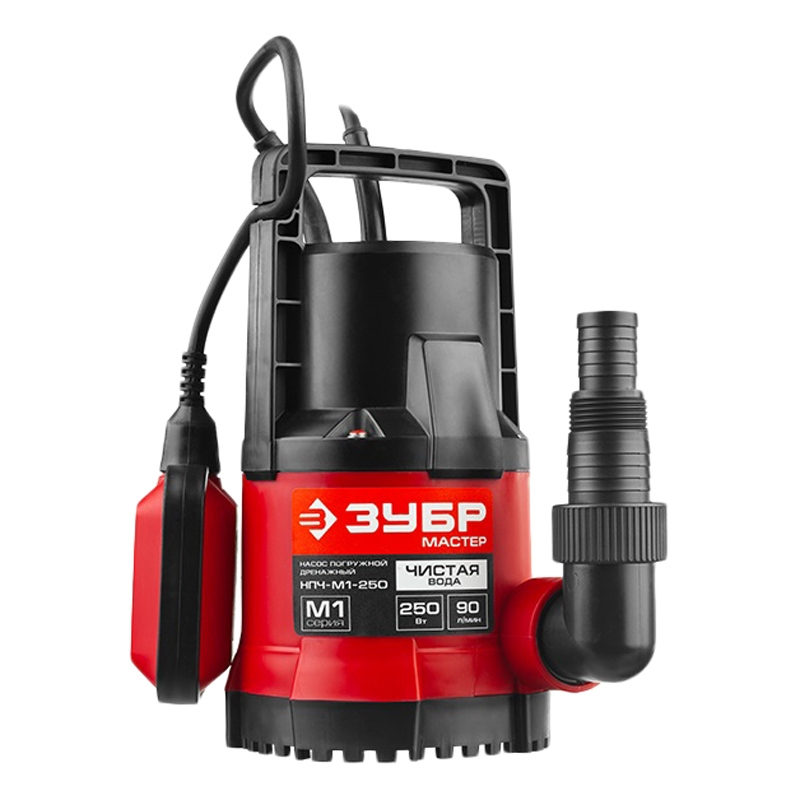 Изображение товара ЗУБР НПЧ-М1-250: погружной дренажный насос для чистой воды, 5400 л/ч