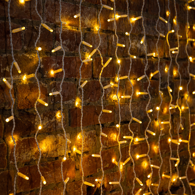 Изображение товара Электрогирлянда занавес светодиодный Neon-night 2x2 м 768 ламп теплый белый для улицы и помещения