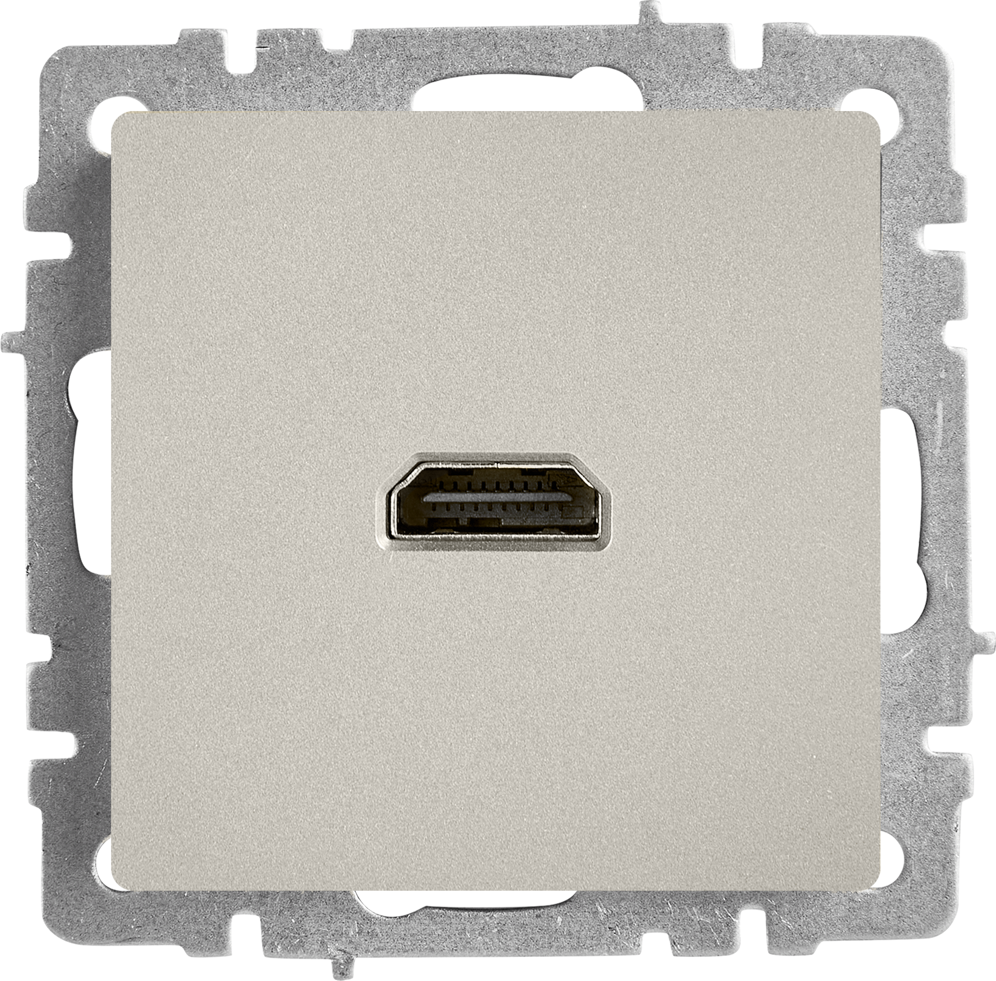 Изображение товара Розетка HDMI IEK Brite РHDМИ-0-БрС встраиваемая сталь для видеосигналов