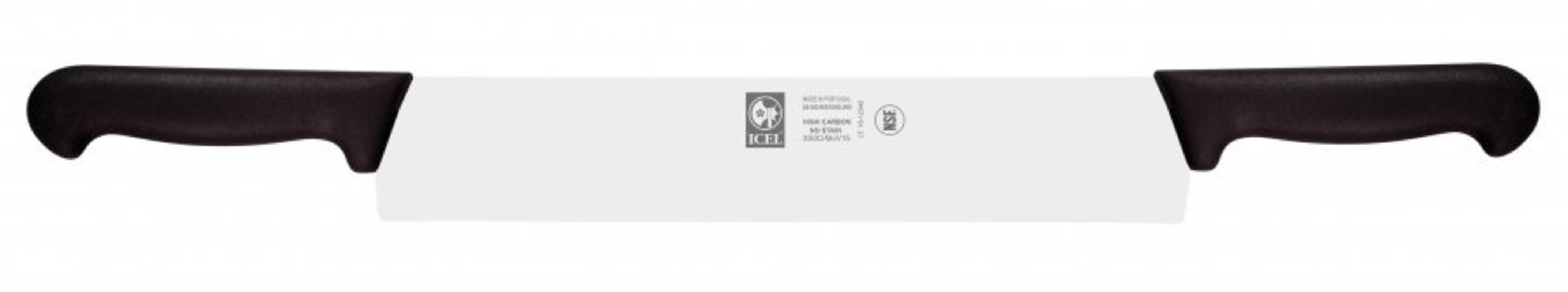 Изображение товара Нож для сыра ICEL 360/640 мм. с двумя ручками черный Изображение товара Нож для сыра ICEL 360/640 мм. с двумя ручками черный