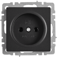 Изображение товара Розетка встраиваемая IEK Brite РС10-1-0-БрЧ без заземления цвет черный