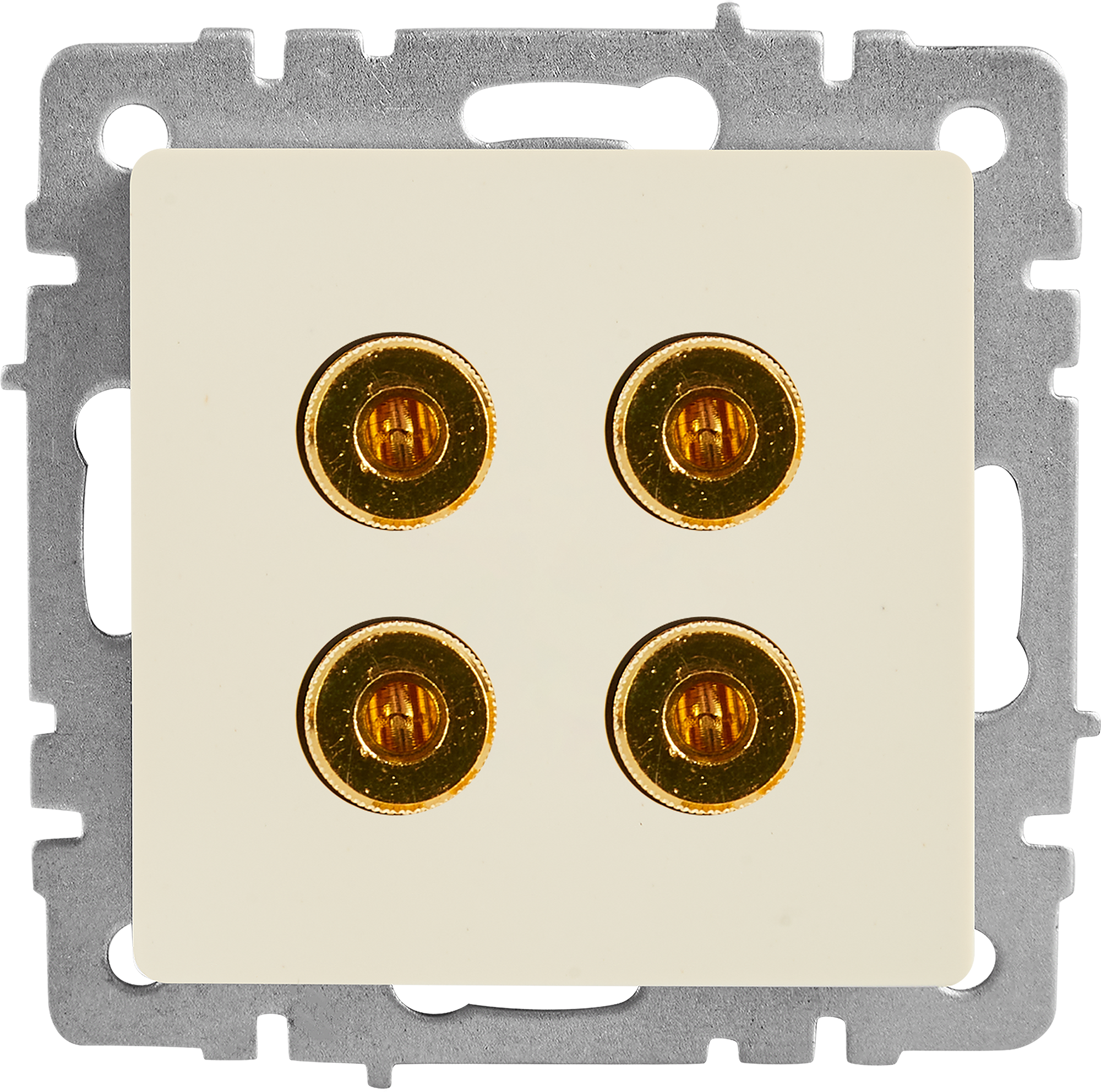 Изображение товара Аудио розетка IEK Brite РА10-БрБ встраиваемая белая для акустических проводов