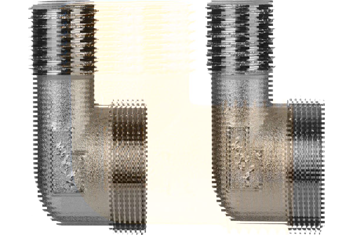 Изображение товара Угол 90° Terma 1x1" латунь с никелированным покрытием для систем водоснабжения