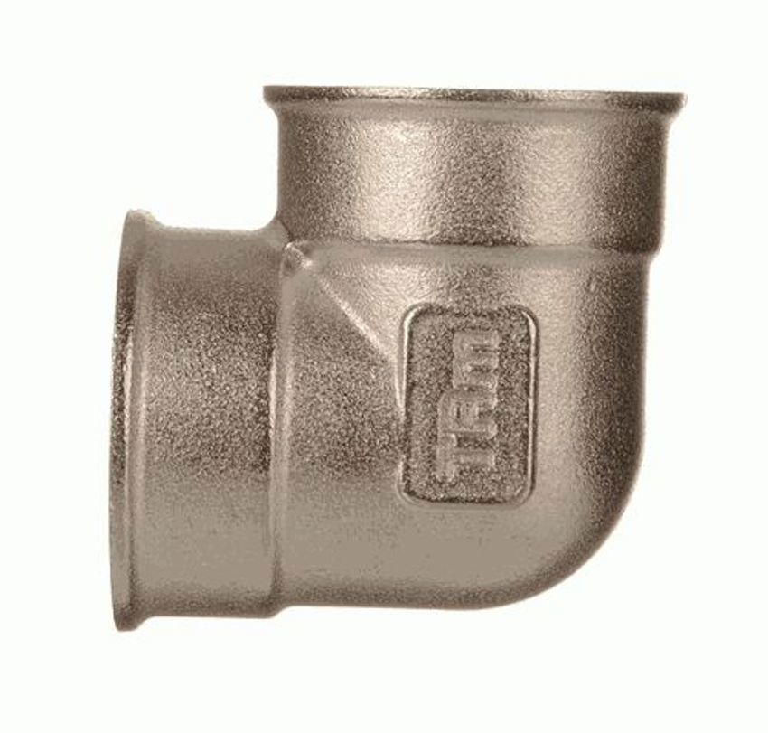 Изображение товара Угол 90° Terma 3/4"x3/4" латунь никелированный для водопровода и газоснабжения