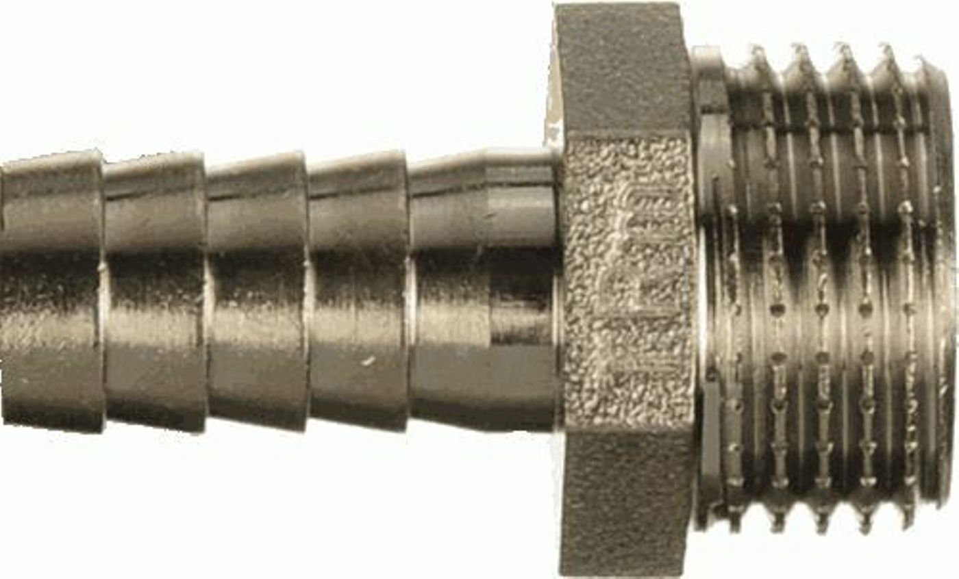 Изображение товара Штуцер латунный 1/2х12 мм без резьбовой шайбы, никелированный, TRm 06222