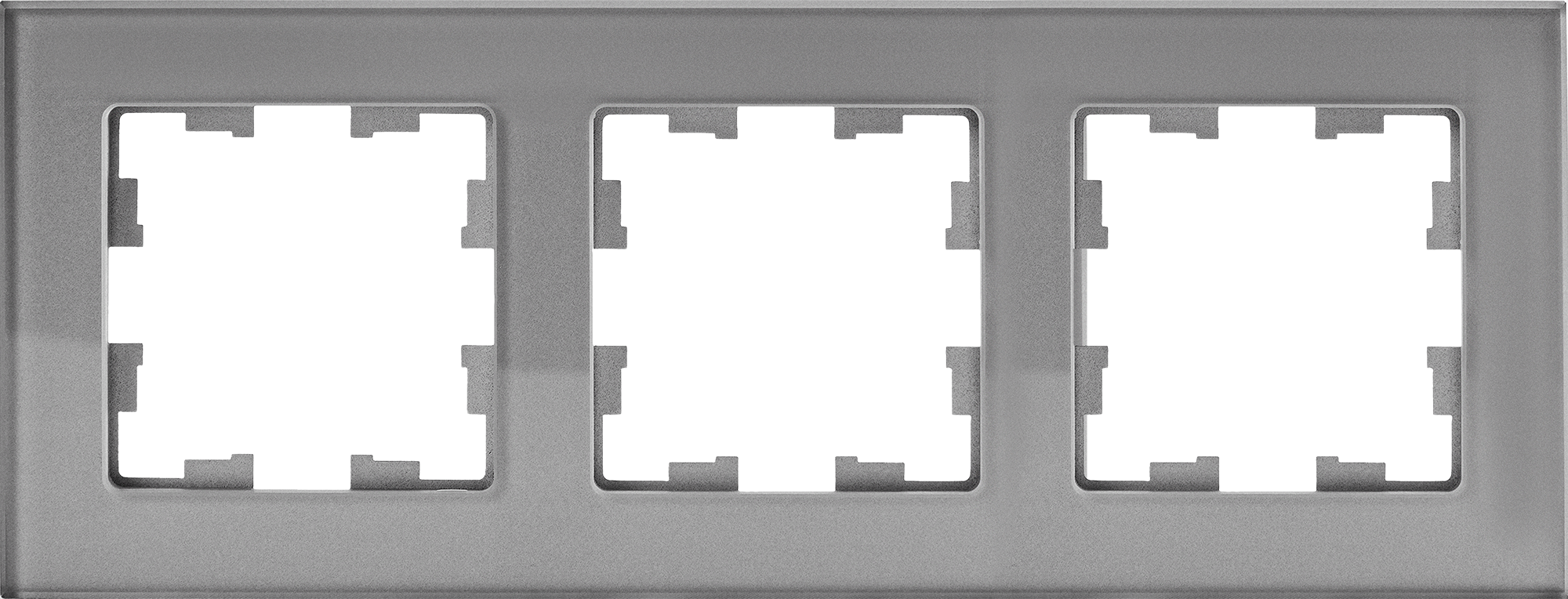 Изображение товара IEK Brite 3 поста рамка для розеток и выключателей серый