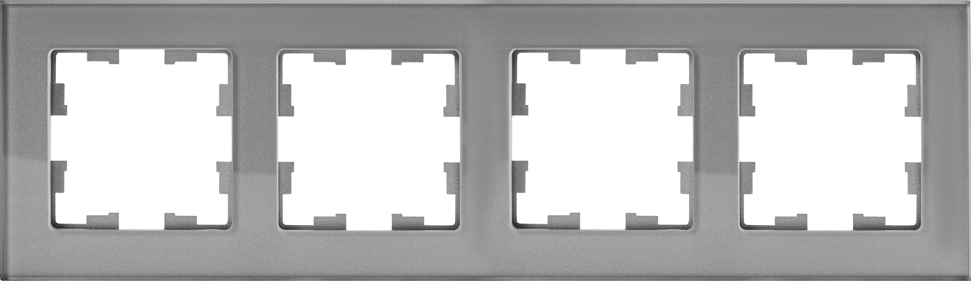 Изображение товара Рамка для розеток и выключателей IEK Brite 4 поста серый IP44