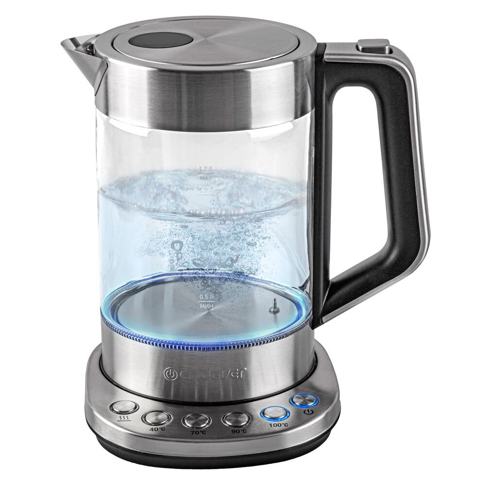 Изображение товара Электрический чайник Endever KR-366G 1.7 л стекло серебристый