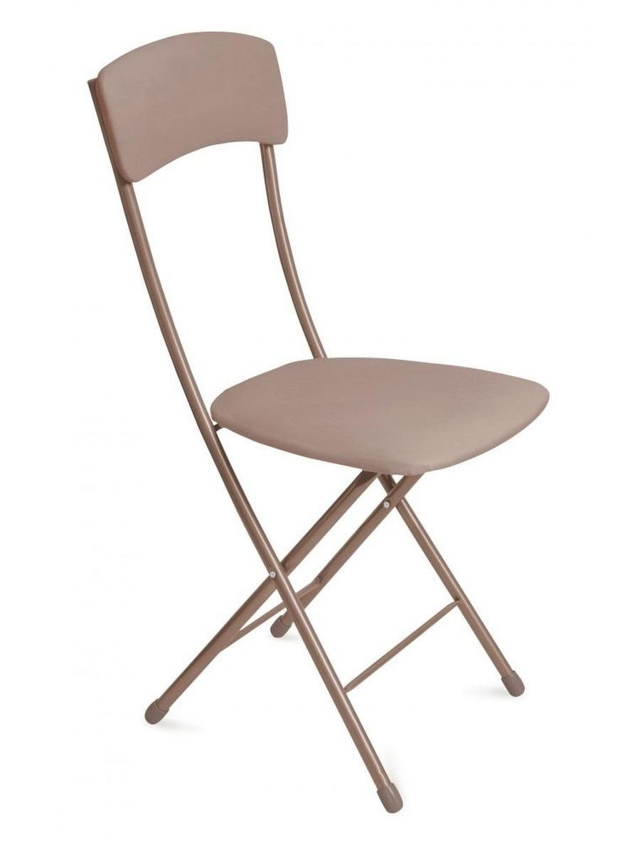 Изображение товара Практичный складной стул Nika 2 коричневый с виниловым сиденьем и стальным каркасом