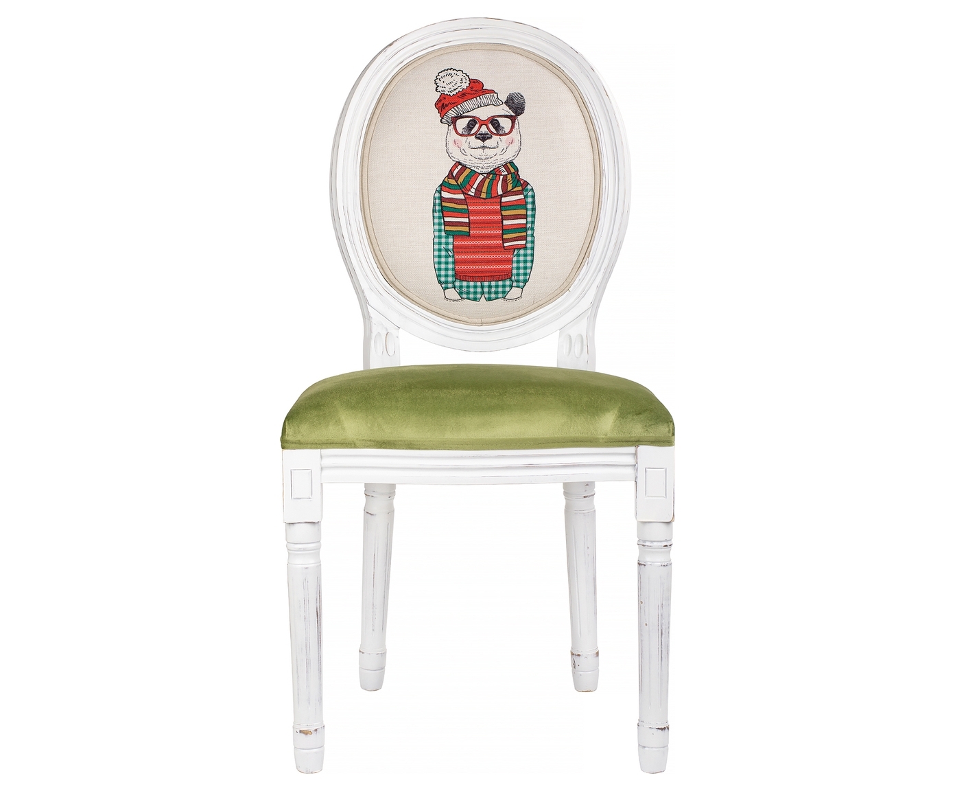 Изображение товара Стул Гласар Медведь с шарфом 51-042 классический из дерева и велюра