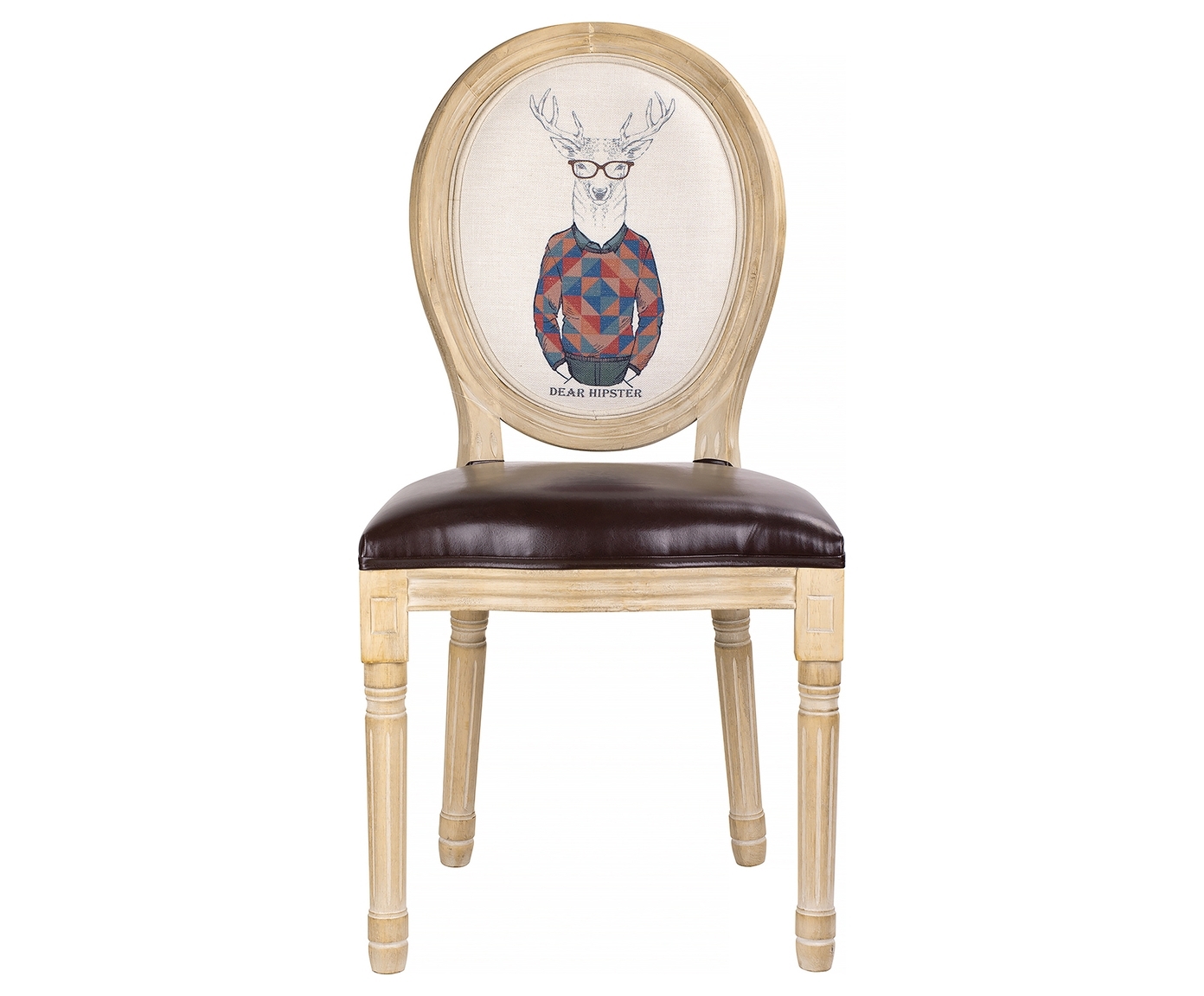 Изображение товара Стул Гласар Олень в свитере 51-048 из дерева и искусственной кожи