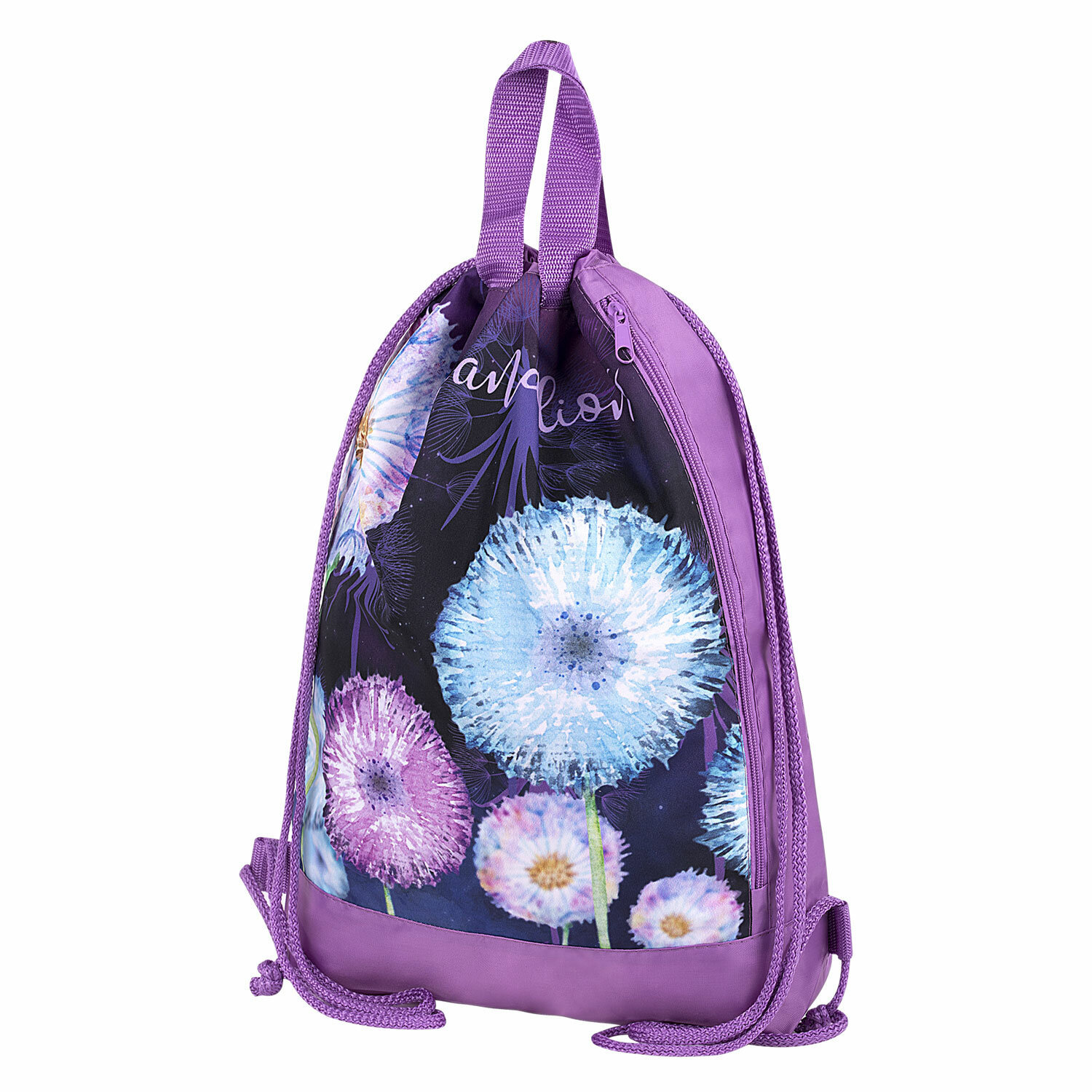 Изображение товара Мешок для обуви Юнландия 271065 водоотталкивающий черный и фиолетовый