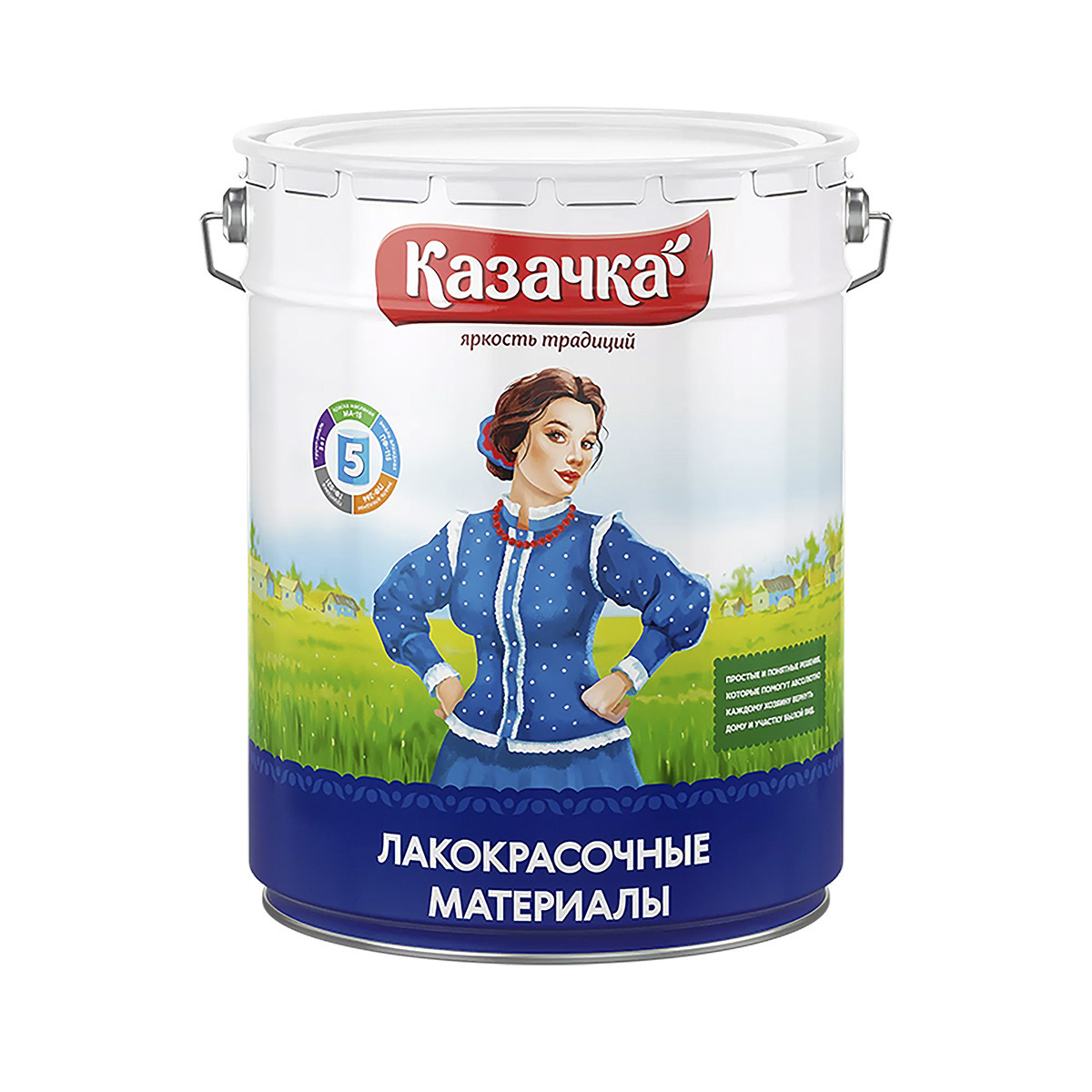 Изображение товара Эмаль Казачка 02-001-006-200 цвет зеленый глянцевый 20 л