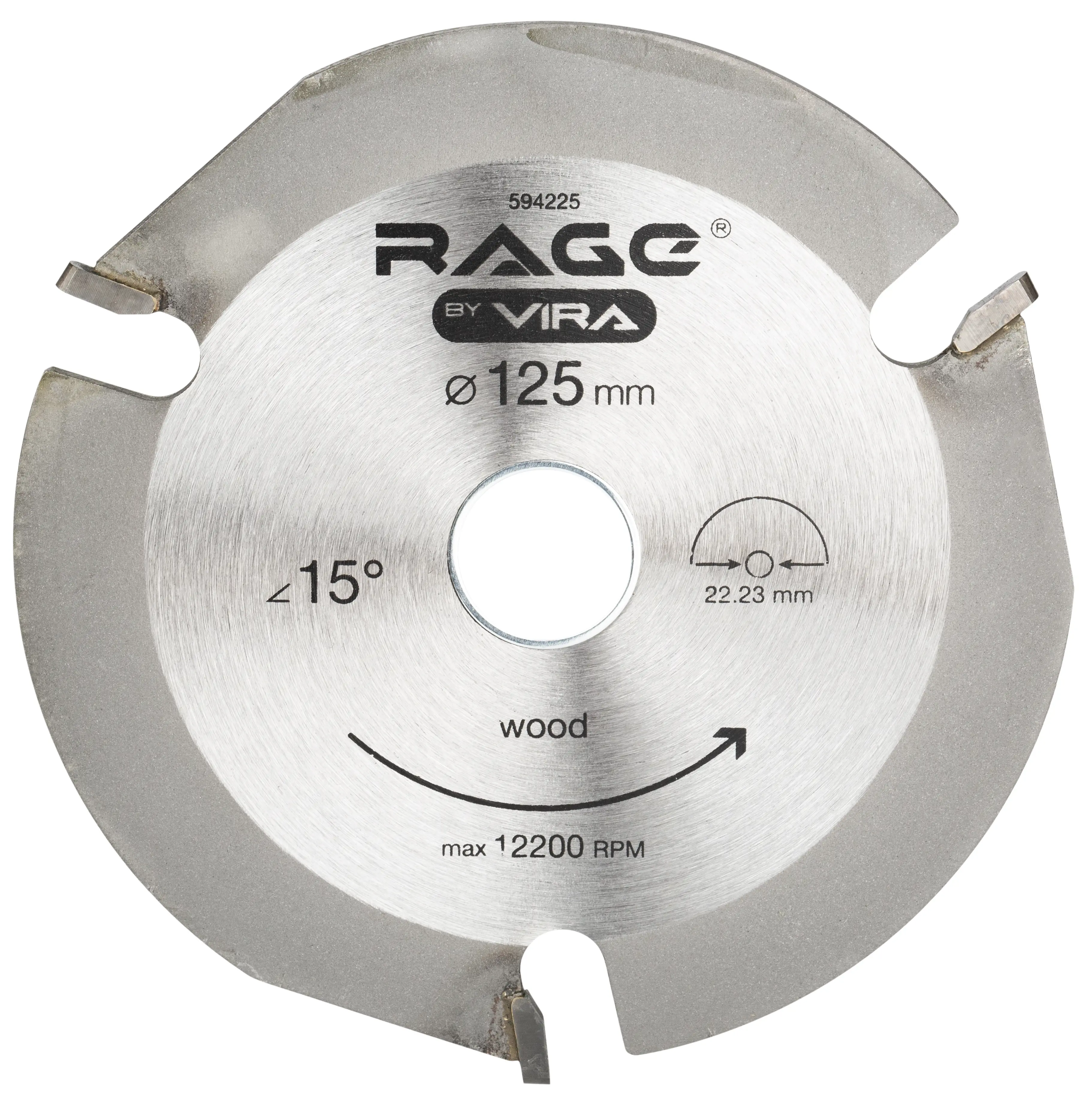 Диск отрезной по дереву Rage 3Т 125x22.2x4 мм