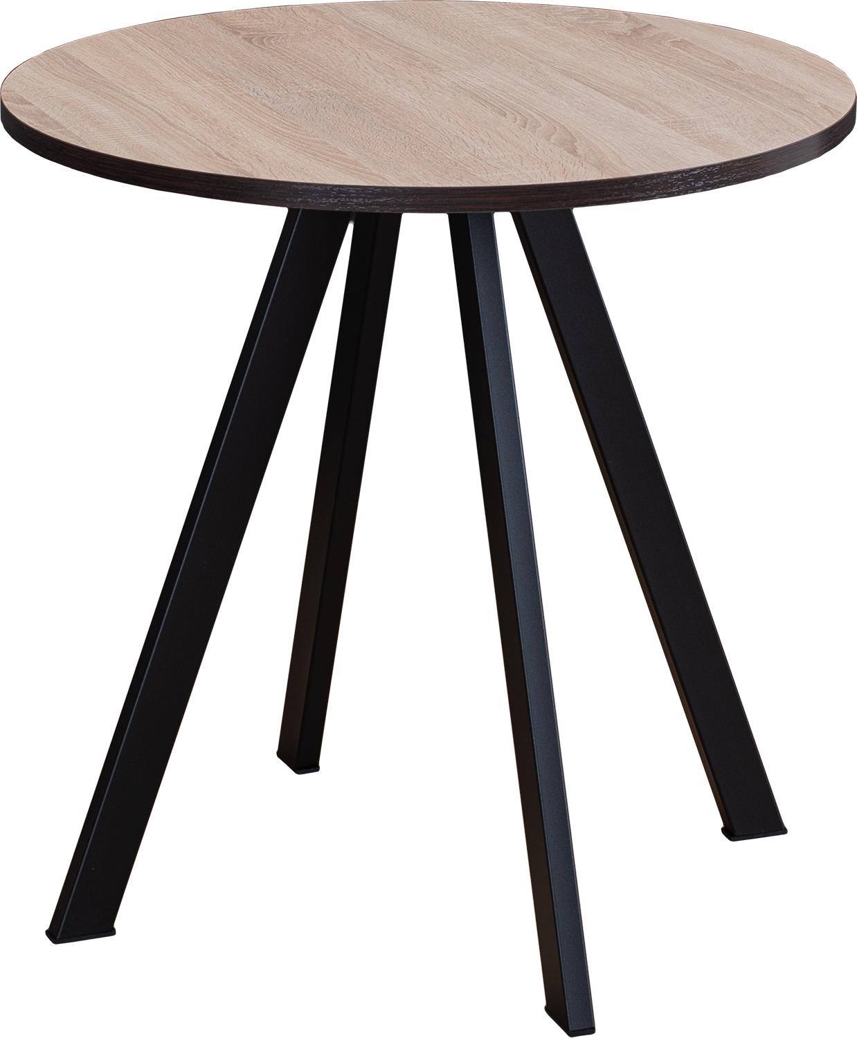 Изображение товара Круглый кухонный стол Дельта 75 см светлый орех черный металл Россия