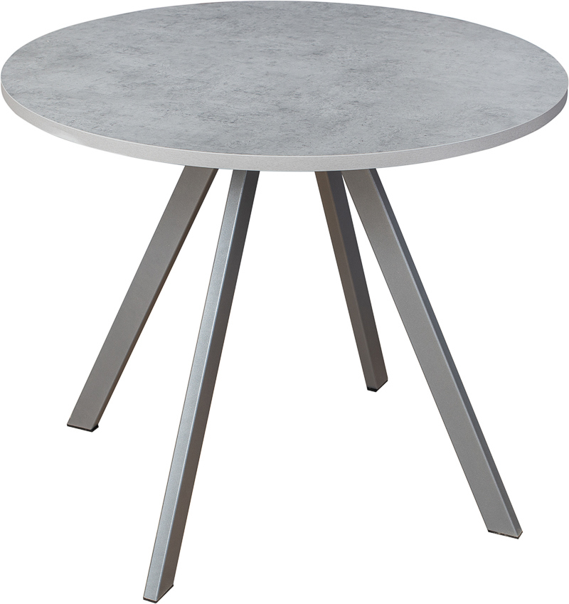 Изображение товара Круглый кухонный стол Домотека Дельта 90x75x90 см из ЛДСП серебристый серый