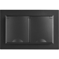 Изображение товара Розетка двойная встраиваемая влагозащищенная IEK Brite IP44 черная