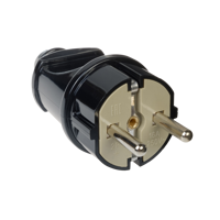 Изображение товара Вилка прямая Duwi с заземлением 250 В 16 А черная