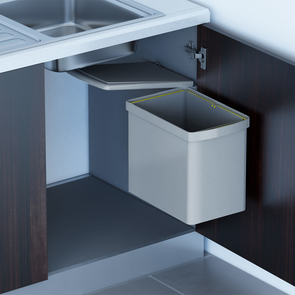 Изображение товара Мусорный контейнер 16 л Alveus Albio пластик цвет серый