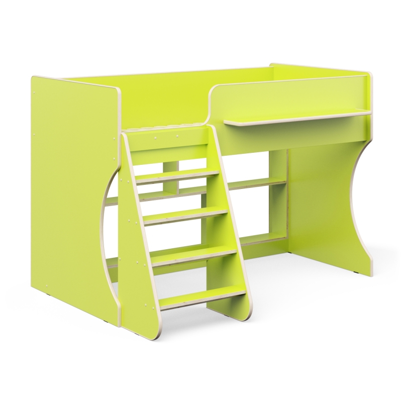 Изображение товара Кровать-чердак Капризун Р436 80x180 см ЛДСП зеленая детская